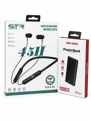 STR Wireless Neckband + VEN-DENS 10000mAh Power Bank thumbnail 3