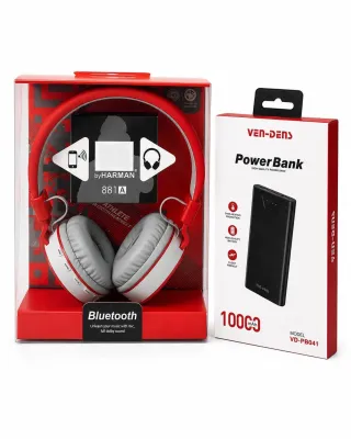 Wireless Headphone + VEN-DENS 10000mAh Power Bank Combo thumbnail 1